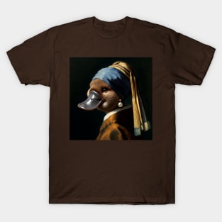 Wildlife Conservation - Pearl Earring Platypus Meme T-Shirt